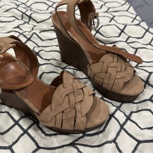 Indigo Tan Woven Wedge Sandals